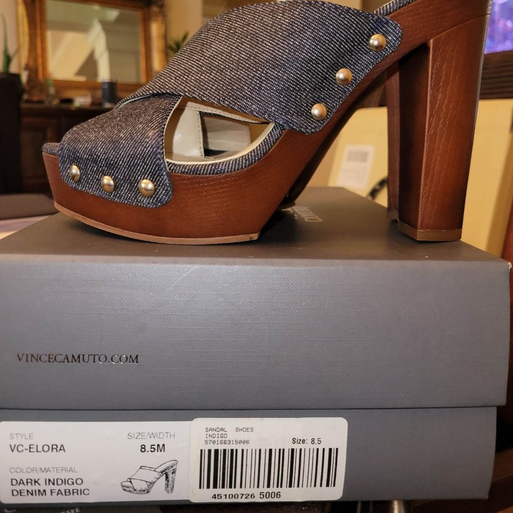 Vince Camuto Denim Elora Platform Open toe Sandal